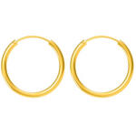 Argento-ekszer Aranyozott ezüst karika fülbevaló - kicsi karikák, átmérője 14 mm (67498)