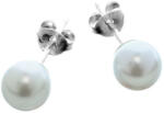 Argento-ekszer Ezüst fülbevaló - fehér golyó alakú műgyöngy, átmérője 7 mm (65357)