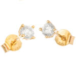 Argento-ekszer Arany fülbevaló - átlátszó kerek cirkónia, átmérője 3, 5 mm (6A019)