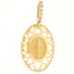 Argento-ekszer Arany medál Csodás érem - átlátszó kerek cirkóniák (8A123)