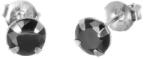 Argento-ekszer Ezüst fülbevaló - fekete kerek cirkónia, átmérője 5 mm (66717)