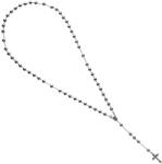 Argento-ekszer Ezüst nyaklánc - rózsafüzér, 5 tized, kereszt Jézussal, Csodás érem, hossza 75 cm (91735)