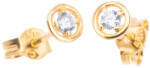 Argento-ekszer Arany fülbevaló - átlátszó kerek cirkónia, átmérője 2 mm (6A014)