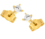 Argento-ekszer Arany fülbevaló - átlátszó kerek cirkónia, átmérője 2, 8 mm (6A022)