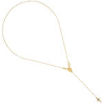 Argento-ekszer Aranyozott ezüst nyaklánc - rózsafüzér, 5 tized, kereszt, Csodás érem, hossza 48 cm (91800)