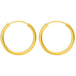 Argento-ekszer Aranyozott ezüst karika fülbevaló - kicsi karikák, átmérője 16 mm (67499)