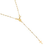 Argento-ekszer Aranyozott ezüst nyaklánc - rózsafüzér, 5 tized, kereszt, Csodás érem, hossza 50 cm (92040)