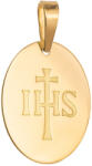 Argento-ekszer Arany medál - keresztény IHS monogram (8A089)