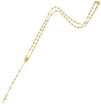 Argento-ekszer Arany nyaklánc - rózsafüzér, 5 tized, kereszt, Csodás érem, hossza 45 cm (9A001)