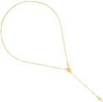 Argento-ekszer Aranyozott ezüst nyaklánc - rózsafüzér, 5 tized, kereszt, Csodás érem, hossza 46 cm (91811)