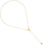 Argento-ekszer Aranyozott ezüst nyaklánc - rózsafüzér, 5 tized, kereszt, Csodás érem, hossza 46 cm (91802)