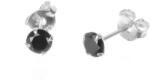 Argento-ekszer Ezüst fülbevaló - fekete kerek cirkónia, átmérője 4 mm (66716)