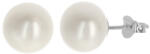Argento-ekszer Ezüst fülbevaló - fehér természetes gyöngy, nagysága 10 mm (66984)