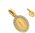 Argento-ekszer Arany medál Csodás érem - átlátszó kerek cirkóniák (8A003)