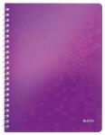 Leitz Spirálfüzet, A4, vonalas, 80 lap, LEITZ "Wow", lila (E46370062)