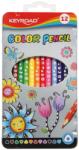 Keyroad Színes ceruza készlet háromszögletű, fém dobozban Keyroad 12 klf. szín (38496)