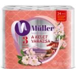 Müller Toalettpapír 3 rétegű kistekercses 100% cellulóz 24 tekercs/csomag Kelet Varázsa Müller fehér (49845)