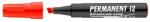 ICO Alkoholos marker, 1-4 mm, vágott, ICO "Permanent 12", piros (TICP12P) - irodasziget