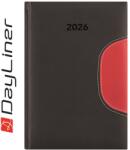 Dayliner Határidőnapló Memphis A5 napi, fehér lapokkal fekete-piros Dayliner 2026 (57821) - irodasziget