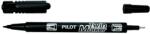 Pilot Alkoholos marker, 0, 8/2 mm, kétvégű, PILOT "Twin", fekete (PTWFK) - irodasziget