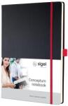 Sigel Jegyzetfüzet, exkluzív, A4, kockás, 97 lap, keményfedeles, SIGEL "Conceptum Red Edition", fekete-piros (SICO660)