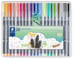 STAEDTLER Tűfilc készlet, 0, 3 mm, STAEDTLER "Triplus 334", 20 különböző szín (TS334SB20) - irodasziget