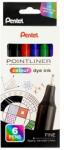 Pentel Tűfilc készlet, 0, 4 mm, PENTEL "Pointliner", 6 különböző szín (PENS406) - irodasziget
