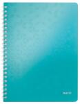 Leitz Spirálfüzet, A4, vonalas, 80 lap, LEITZ "Wow", jégkék (E46370051)