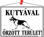  Információs tábla, 35x25 cm, "Kutyával őrzött terület! (LUIN035) - irodasziget