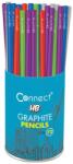 Connect Grafitceruza HB, 5 féle színű kerek test, Connect 72 db/csomag, (31451)