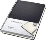 Sigel Spirálfüzet, exkluzív, A5, vonalas, 80 lap, keményfedeles, SIGEL "Conceptum", fekete (SICO823)