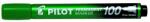 Pilot Alkoholos marker, 1 mm, kúpos, PILOT "Permanent Marker 100", zöld (PPM100Z) - irodasziget
