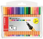 STABILO Tűfilc készlet, 0, 4 mm, STABILO "Point 88 Mini Neon", 18 különböző szín (TST688182)