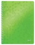 Leitz Spirálfüzet, A4, kockás, 80 lap, LEITZ "Wow", zöld (E46380054)
