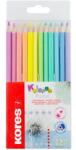 Kores Színes ceruza készlet, háromszögletű, KORES "Kolores Pastel", 12 pasztell szín (IK93311)