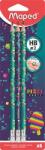 Maped Grafitceruza radírral, HB, háromszögletű, MAPED "Pixel Party", 6 darab (IMA851816) - irodasziget