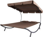 Timeless Garden Kétszemélyes napozóágy árnyékolóval-sötét barna (HOP1000813-3)