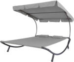 Timeless Garden Kétszemélyes napozóágy árnyékolóval-szürke (HOP1000813-2)