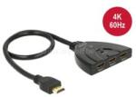 Delock Switch HDMI UHD 3x HDMI in 1x HDMI out 4K, 50cm kábellel (DL18600) (DL18600)