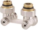 Purmo Robinet Purmo bitubular tip H colţar cu adaptor 3/4"-1/2", cu racordare din perete (AZ03TP004001290SNICK)