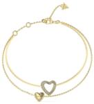 Guess Dupla aranyozott karkötő szívekkel Beloved JUBB05027JWYG 14, 5 cm