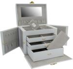 Friedrich Lederwaren Modern fehér ékszerdoboz krokodil mintával Caiman 20136-1