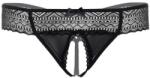 Daring Intimates Roxanne Crotchless String Black, S/M
