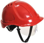 Portwest PW54 Endurance Plus védősisak látómezővel kombinálva piros (PW54RER)