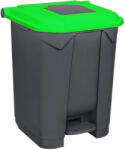 PLANET Pedálos szelektív hulladékgyűjtő szemetes nyomófedeles nyílással Antracit-Zöld 50L (UP226Z)