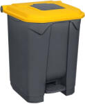 PLANET Pedálos szelektív hulladékgyűjtő szemetes nyomófedeles nyílással Antracit-Sárga 50L (UP226S)