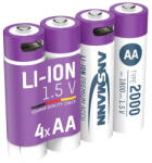 ANSMANN Li-Ion battery Mignon AA type 2, 000 (min. 1, 800 mAh), pack of 4 (white/purple, 4x AA (Mignon), USB-C charging port) (1312-0036) Baterie reincarcabila
