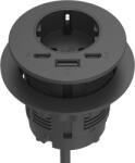 Fellowes Priza modulara Schuko, Filex Power-Spot eGST, USB-A+C, extensie USB C, negru, Fellowes 681102