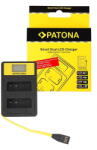 PATONA Smart Dual LCD USB incarcator pentru Panasonic DMW-BLG10 CSBLG10MC CS-BLG10MC DMWBLG10 DMW-BLG10 (141655-P) Baterie reincarcabila
