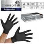 Chemsplash Egyszerhasználatos púdermentes nitril kesztyű, 100 db / 1 doboz (CHS-4098-BLACK)